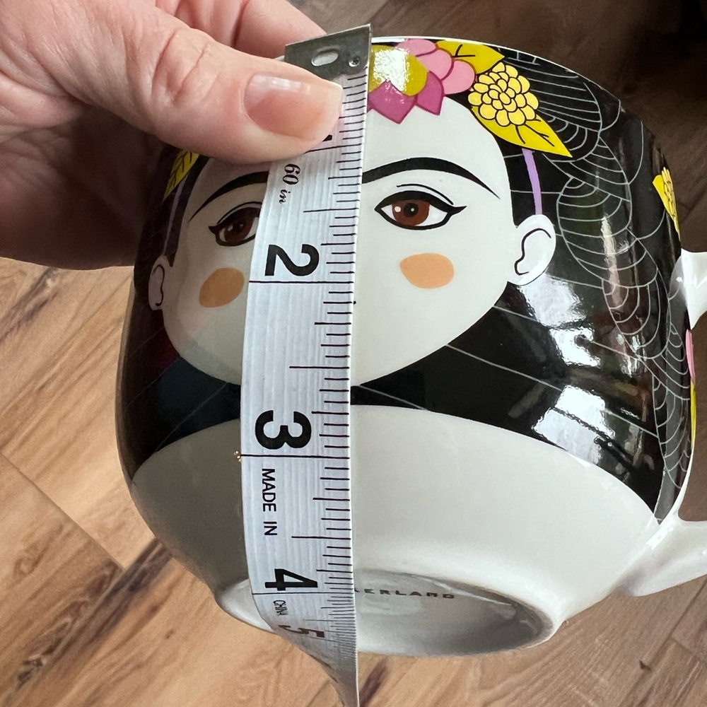 Kikkerland Frida Kahlo Quote Mug Black Floral Folk Art Coffee Tea Cup - Picture 7 of 8